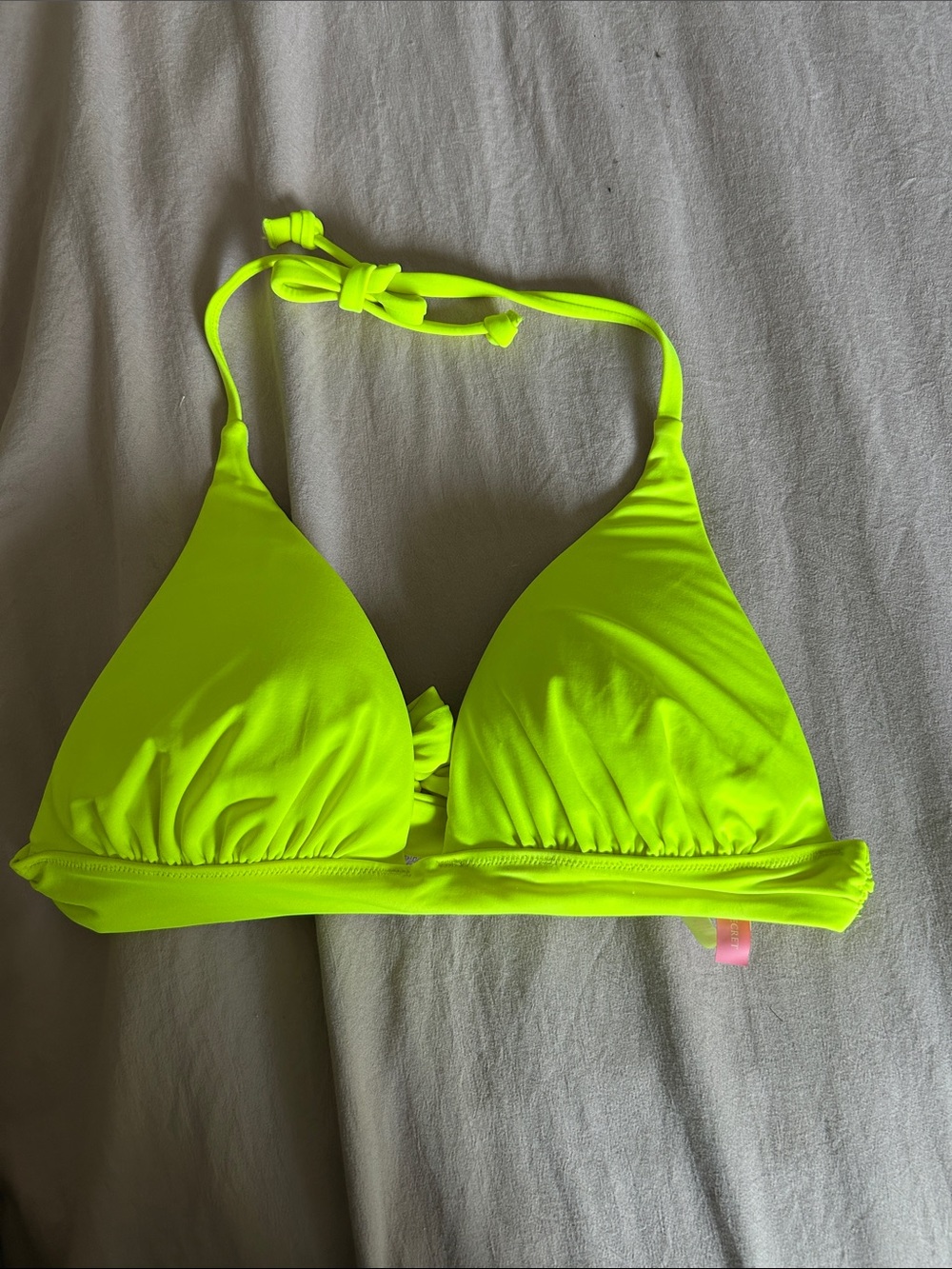 Victoria's Secret Neon Yellow Triangle Bikini Top